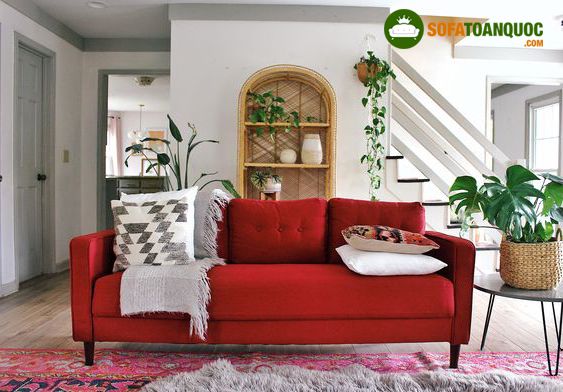 ghế sofa màu đỏ cho người mệnh thổ